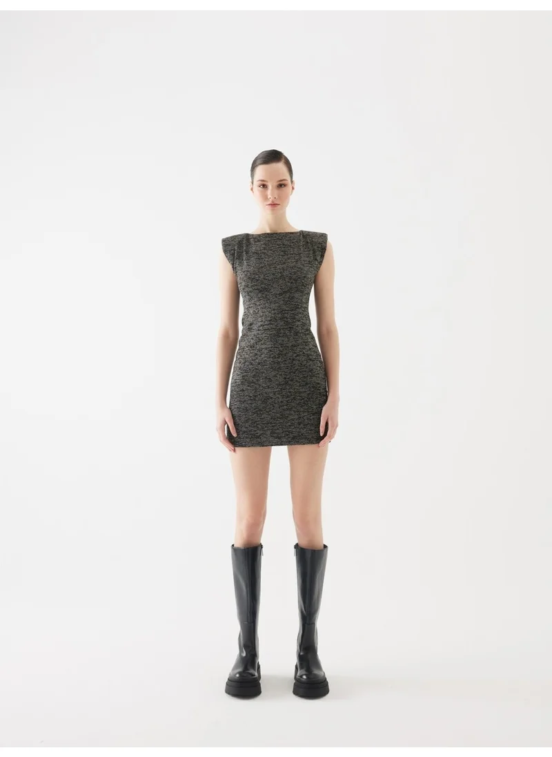 جاستي Padded Black Knit Mini Dress