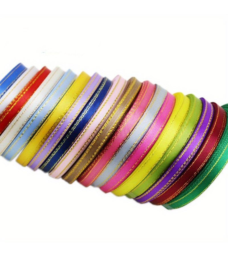 Light Purple Gold Edged Ribbon 1 Roll 25 Yards 0.6cm Wide for Gift Wrapping Wedding Decorations Crafts Party Baking Floral Arrangements Hair Accessories DIY Projects Special Events Craft Supplies Decorative Edging - Image 1