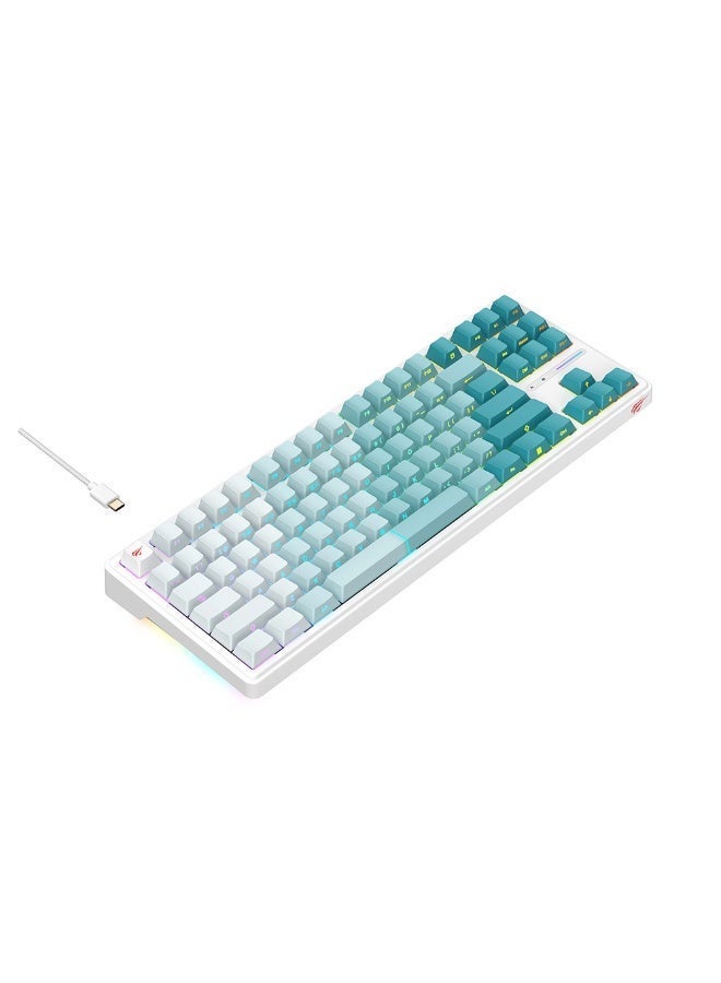 جايمنغ HAVIT KB901L MECHANICAL KEYBOARD RED SWITCH RGB White And Green | KB901L - Image 4