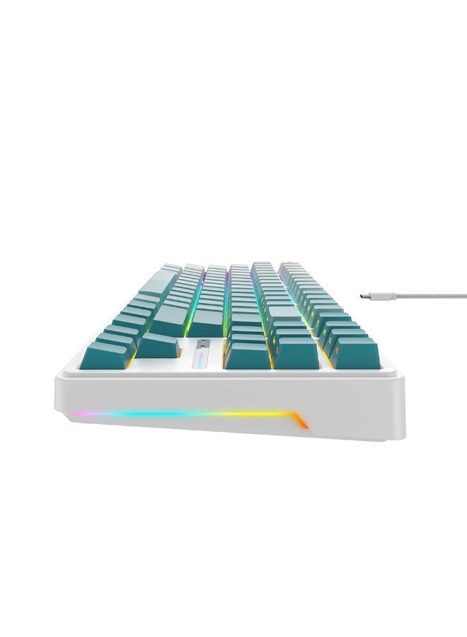 جايمنغ HAVIT KB901L MECHANICAL KEYBOARD RED SWITCH RGB White And Green | KB901L - Image 3