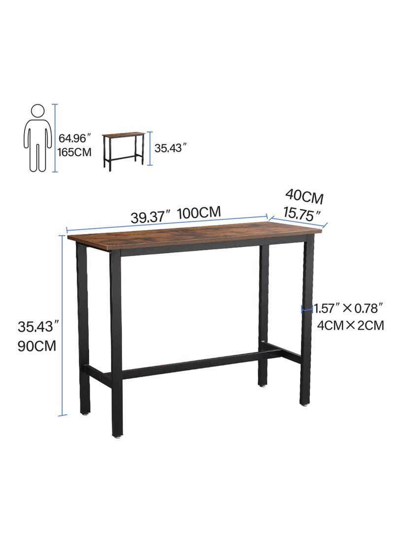 Chulovs - Dining Table Set Bar Table and Chairs Set Kitchen Bar Height Table with Stools Set of 2, Steel Frame Industrial Style Bar Table for Kitchen Living Party Room - Image 1
