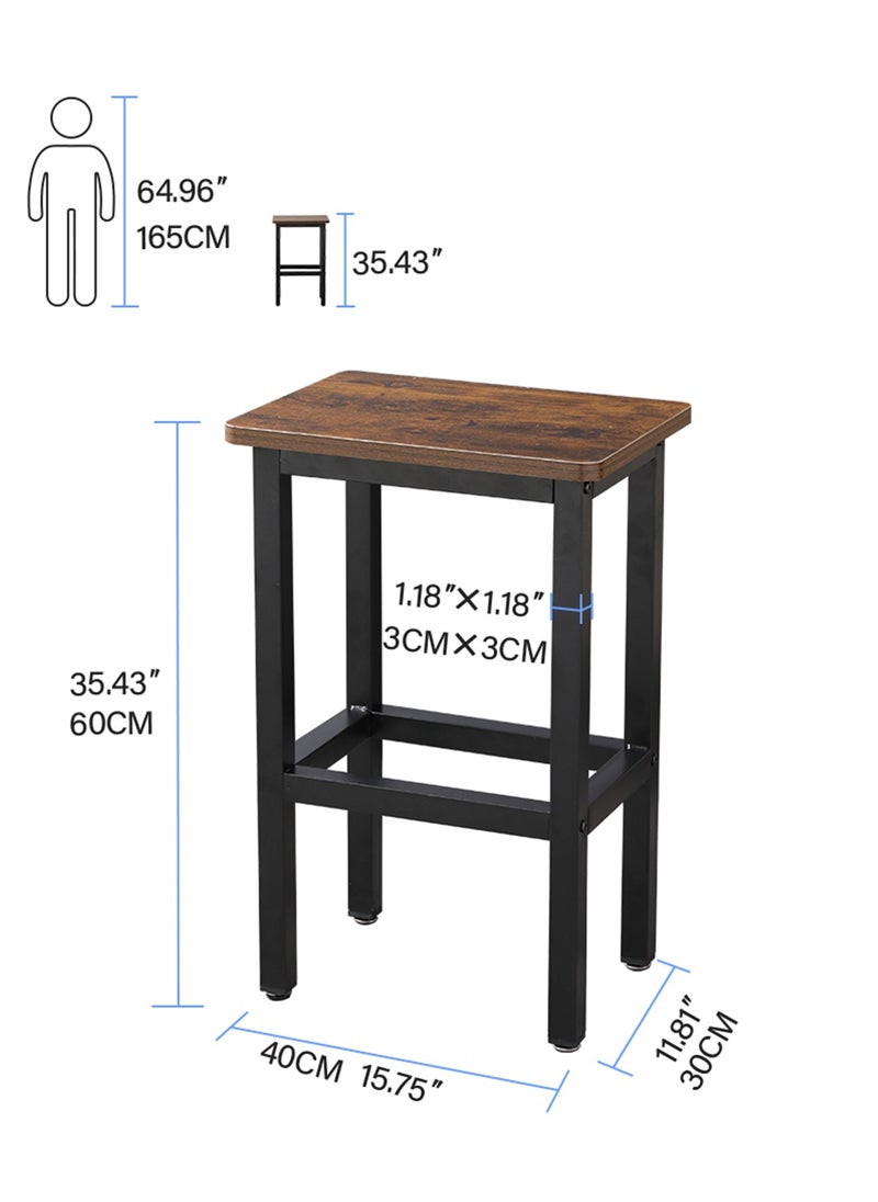 Chulovs - Dining Table Set Bar Table and Chairs Set Kitchen Bar Height Table with Stools Set of 2, Steel Frame Industrial Style Bar Table for Kitchen Living Party Room - Image 1