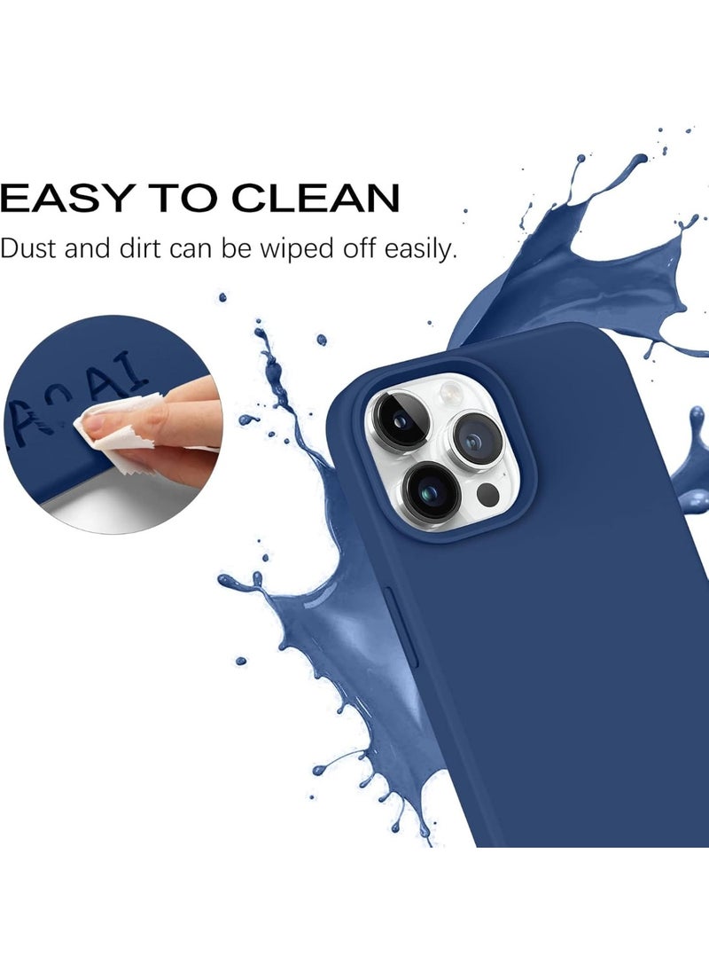 iPhone 15 Pro Max Case 6.7 Inch Liquid Gel Silicone iPhone 15 Pro Max Cover Inside Microfiber Soft Silky Touch Anti-Scratch Thin Shockproof Cover Compatible with iPhone 15 Pro Max