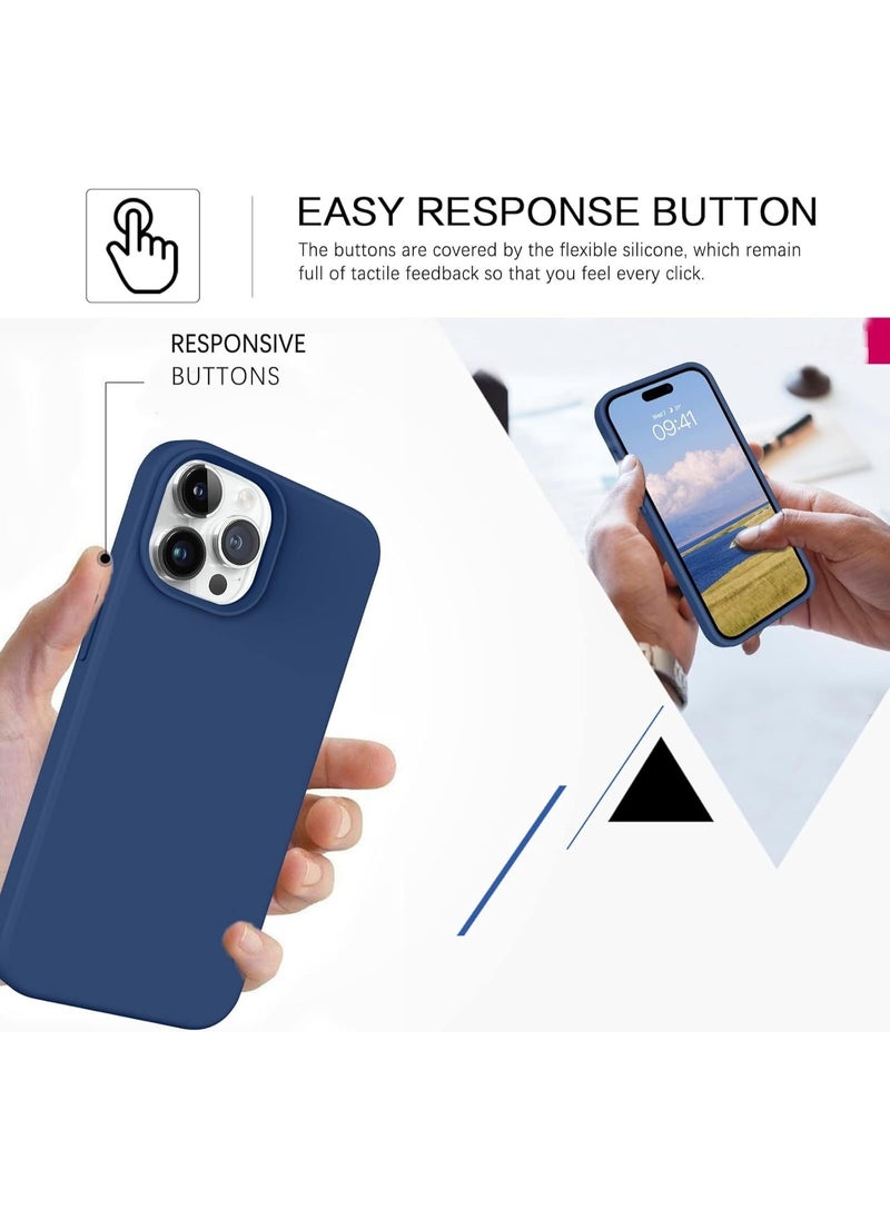 iPhone 15 Pro Max Case 6.7 Inch Liquid Gel Silicone iPhone 15 Pro Max Cover Inside Microfiber Soft Silky Touch Anti-Scratch Thin Shockproof Cover Compatible with iPhone 15 Pro Max