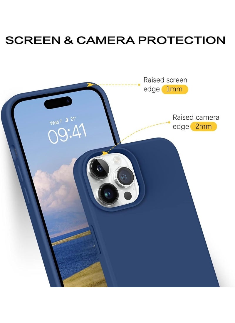 iPhone 15 Pro Max Case 6.7 Inch Liquid Gel Silicone iPhone 15 Pro Max Cover Inside Microfiber Soft Silky Touch Anti-Scratch Thin Shockproof Cover Compatible with iPhone 15 Pro Max
