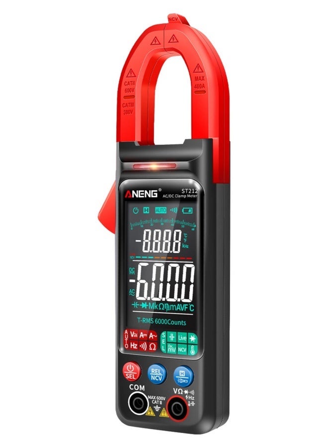 ANENG ST212 Clamp Meter Intelligent Digital Clamp Multimeter 6000 Counts Smart AC & DC Voltmeter 400A Ammeter VA Colored Display Auto Range Clamp Type Tester NCV Non-contact Voltage Measurer Resistanc - Image 3