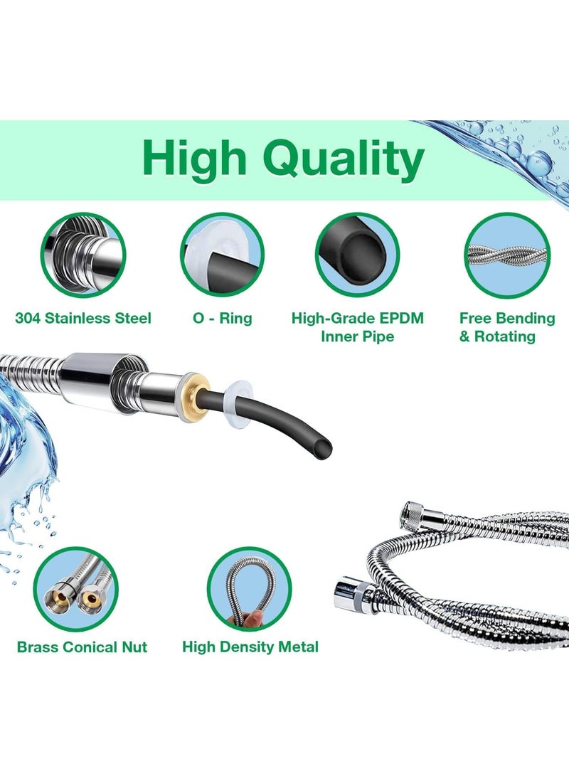 ZANAYA Handheld Bidet Shattaf Set for Toilet - Adjustable Muslim Shower Bidet Sprayer with 120cm Stainless Steel Hose & Wall Holder, Chrome Bathroom Spray Set - Image 3