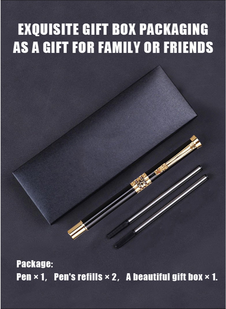 BiuTFon Metal Expert Ballpoint Pen, Hollow Design Roller Ballpoint Pens Line 0.5mm Tip Come 2 Pieces Ink Refill, Nice BallPens Classy Gift Box for Student, Executive, Office - Image 3