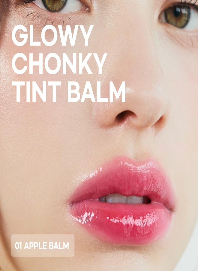 AOU بلسم الشفاه الملون AOU GLOWY CHONKY TINT 01 بنكهة التفاح مع أداة تطبيق سيليكون مدمجة - تصميم صحي وسهل الاستخدام، لمعان طبيعي، ترطيب فوري للشفاه المتشققة، هدية مثالية لعيد الحب للنساء 0.12 أونصة - Image 2