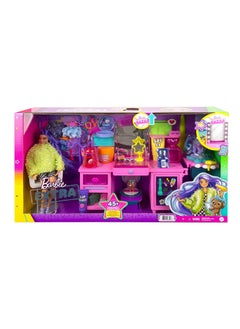 Mattel Games Extra Doll And Vanity Playset With Exclusive Doll, Pet Puppy And 45+ Pieces And Accessories  - Image 1