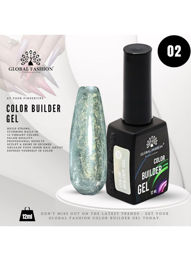 GLOBAL FASHION Professional Color Builder Gel 12Ml - Long-Lasting, Chip-Resistant Manicure  (Color 02)  - Image 2