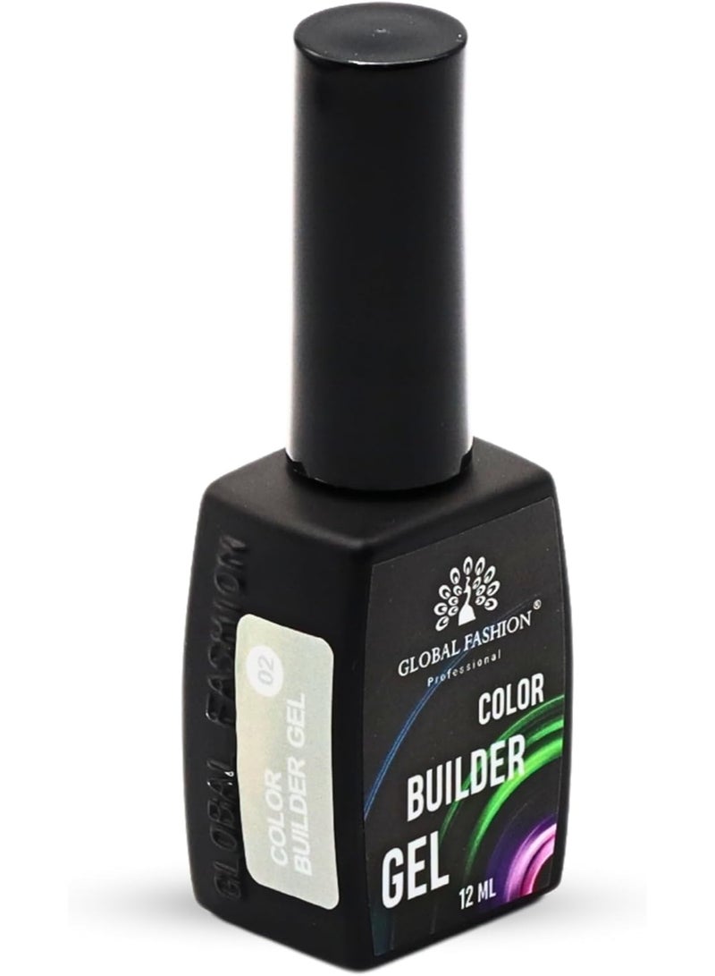 GLOBAL FASHION Professional Color Builder Gel 12Ml - Long-Lasting, Chip-Resistant Manicure  (Color 02)  - Image 3