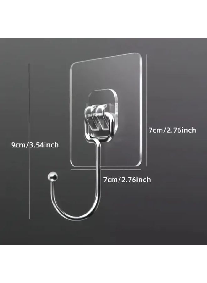 8 Pcs Transparent Large Strong Adhesive Suction Cup Hooks For Non-Perforated Walls Practical Utility Hanging Hooks - Image 3