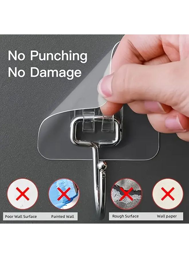 8 Pcs Transparent Large Strong Adhesive Suction Cup Hooks For Non-Perforated Walls Practical Utility Hanging Hooks - Image 2