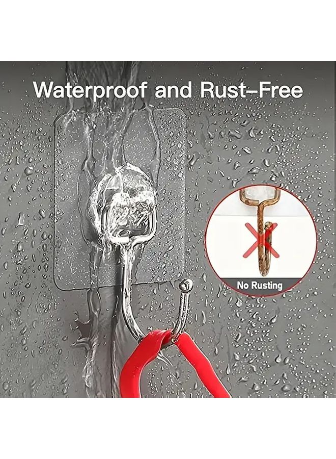 8 Pcs Transparent Large Strong Adhesive Suction Cup Hooks For Non-Perforated Walls Practical Utility Hanging Hooks - Image 5