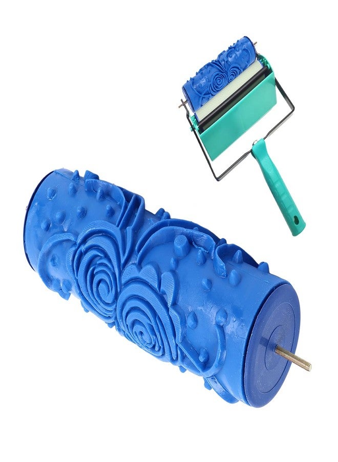 AYNEFY Rubber Knurling Painting Roller,Household Wall Decoration Embossing Texture Paint Roller Head with Flower Patterned for DIY Home Wall Door Furniture(ZZ0077 Flower) - Image 1