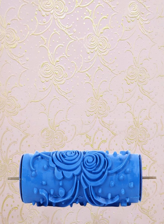 AYNEFY Rubber Knurling Painting Roller,Household Wall Decoration Embossing Texture Paint Roller Head with Flower Patterned for DIY Home Wall Door Furniture(ZZ0077 Flower) - Image 2
