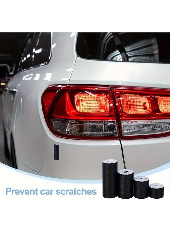 4 Rolls Black Carbon Fiber Vinyl Tape Self Adhesive Decorative Car Wrap Sticker 196.85 Inch Per Roll - Image 5