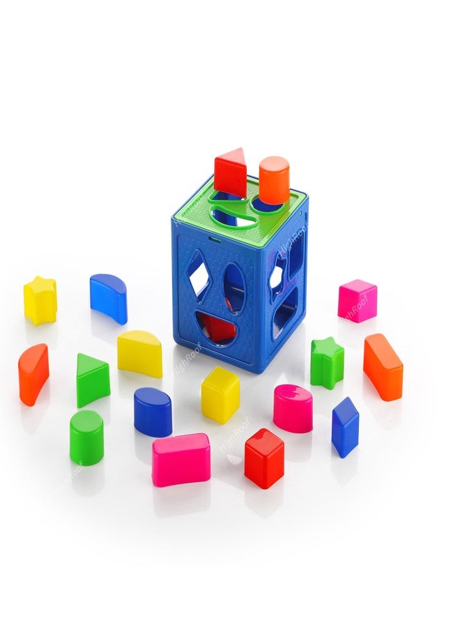 HighRoof Educational Shape Sorter Cube - Sturdy 18 Holes Matching Box Toys for Ages 3+, Safe & Durable - Promotes Hand-Eye Coordination, Fine Motor Skills for Screen (18 Pcs) - Image 1