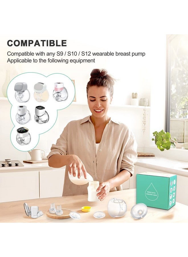 PDFans Wearable Breast Pump Parts Milk Collector Cup Accessories 24mm Compatible with Momcozy/TSRETE S9/S10/S12 Pump Replacement Parts(1 Whole Bowl), Extra 1pcs Duckbill Valve&Silicone Diaphragm - Image 4