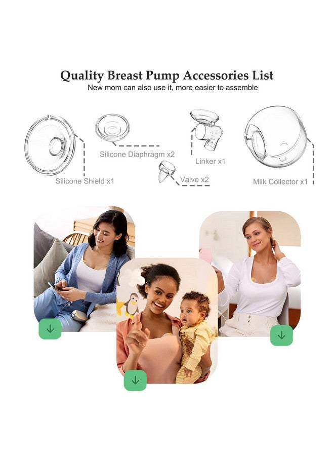 PDFans Wearable Breast Pump Parts Milk Collector Cup Accessories 24mm Compatible with Momcozy/TSRETE S9/S10/S12 Pump Replacement Parts(1 Whole Bowl), Extra 1pcs Duckbill Valve&Silicone Diaphragm - Image 5