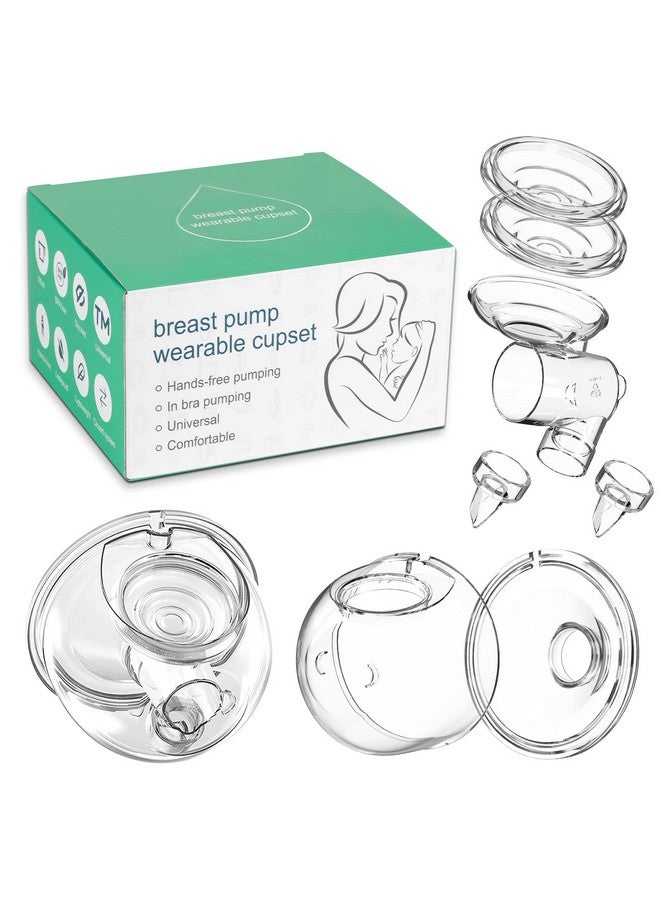 PDFans Wearable Breast Pump Parts Milk Collector Cup Accessories 24mm Compatible with Momcozy/TSRETE S9/S10/S12 Pump Replacement Parts(1 Whole Bowl), Extra 1pcs Duckbill Valve&Silicone Diaphragm - Image 1