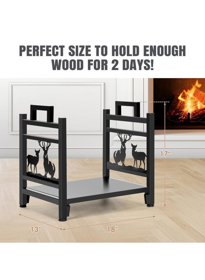 INNO STAGE Firewood Log Rack, Iron Wood Lumber Storage Holder for Fireplace, Heavy Duty Log Storage Bin for Firepit Stove Accessories Indoor - Perfect Construction - No Any Screw to Install - Image 5