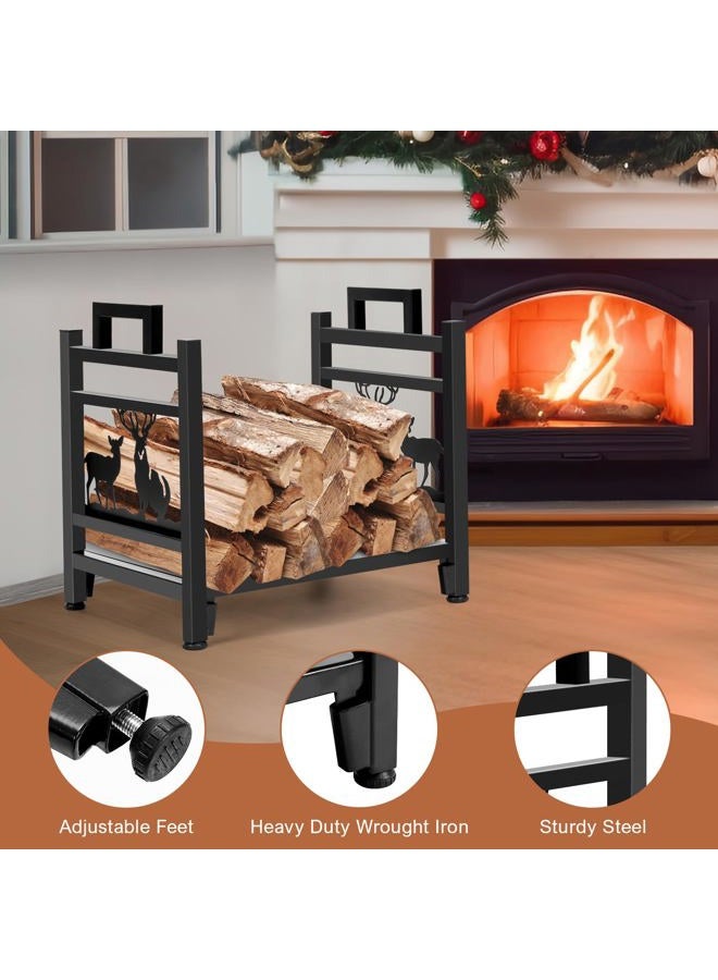 INNO STAGE Firewood Log Rack, Iron Wood Lumber Storage Holder for Fireplace, Heavy Duty Log Storage Bin for Firepit Stove Accessories Indoor - Perfect Construction - No Any Screw to Install - Image 4