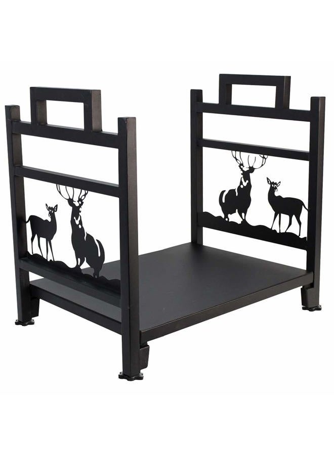 INNO STAGE Firewood Log Rack, Iron Wood Lumber Storage Holder for Fireplace, Heavy Duty Log Storage Bin for Firepit Stove Accessories Indoor - Perfect Construction - No Any Screw to Install - Image 1