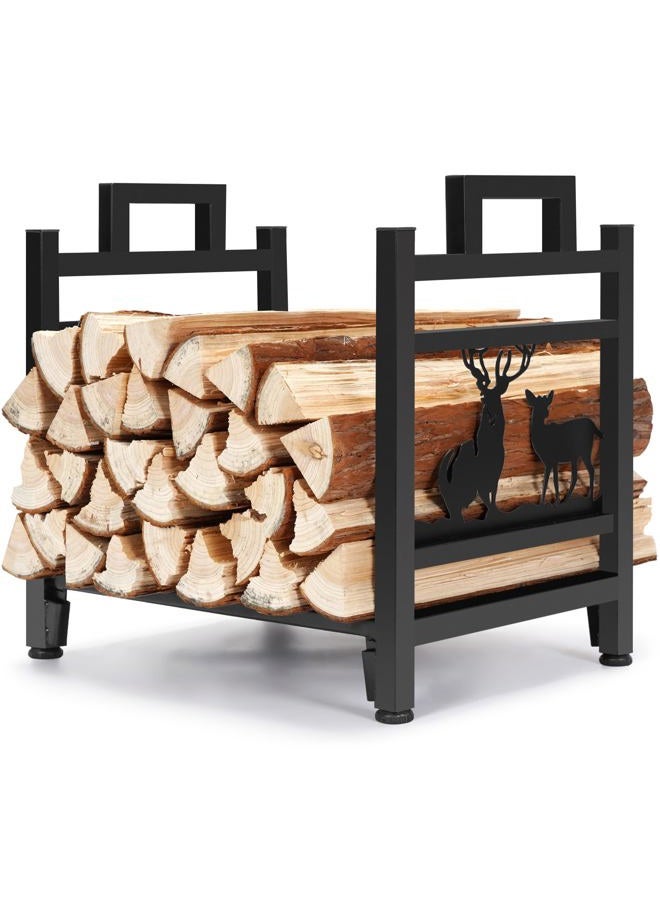 INNO STAGE Firewood Log Rack, Iron Wood Lumber Storage Holder for Fireplace, Heavy Duty Log Storage Bin for Firepit Stove Accessories Indoor - Perfect Construction - No Any Screw to Install - Image 2