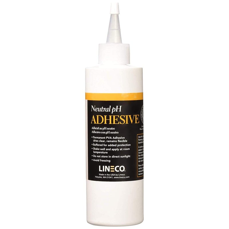 LINECO Neutral pH Adhesive 8 Oz, Acid-Free, All-purpose Glue, Dries Clear and Remains Flexible. Used for Bookbinding and Book Repair, Framing, Collages, Paper Art and Crafts - Image 1