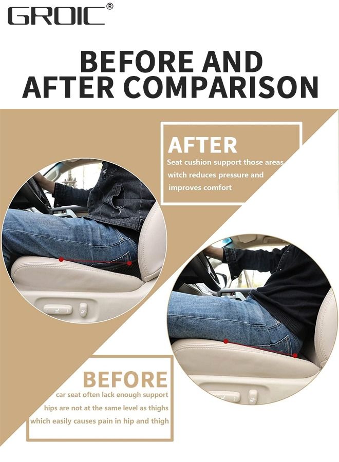 GROIC Car Seat Cushion - Memory Foam Car Seat Pad - Sciatica & Lower Back Pain Relief - Car Lumbar Support for Driving - Car Booster Seat Road Trip Essentials for Drivers - Image 4