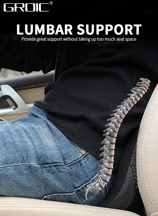 GROIC Car Seat Cushion - Memory Foam Car Seat Pad - Sciatica & Lower Back Pain Relief - Car Lumbar Support for Driving - Car Booster Seat Road Trip Essentials for Drivers - Image 5