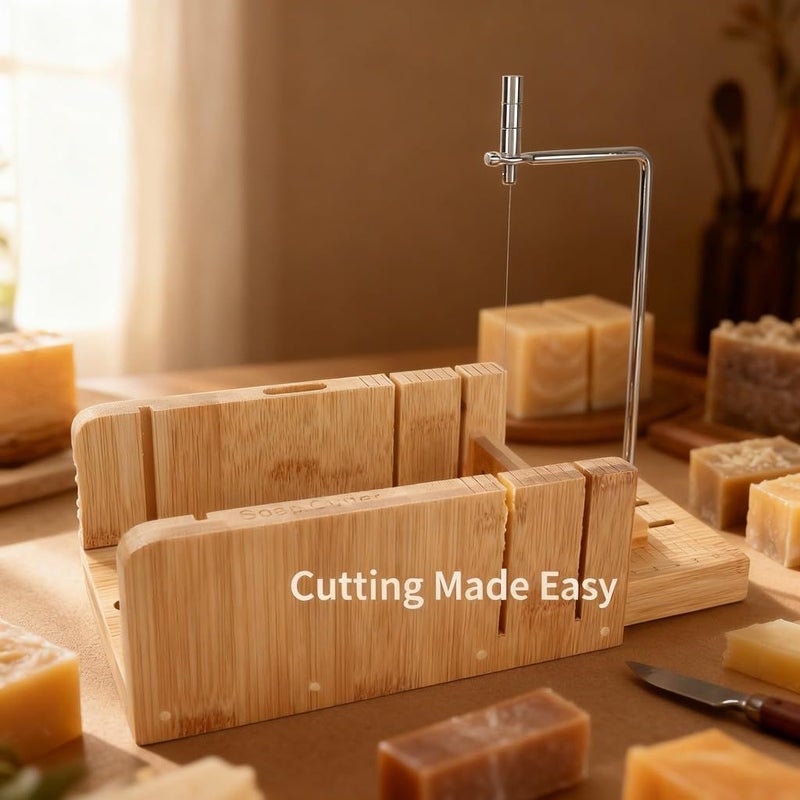 Handmade Wooden Soap Cutter with Adjustable Scale for DIY Precise Slicing - Image 4