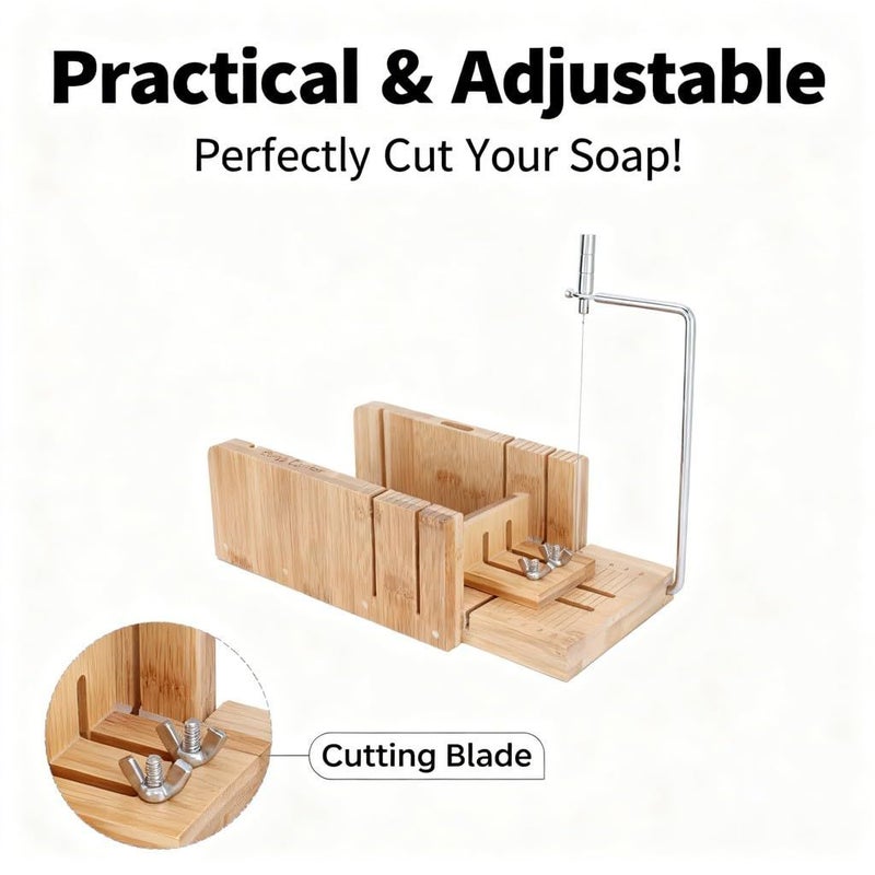 Handmade Wooden Soap Cutter with Adjustable Scale for DIY Precise Slicing - Image 3
