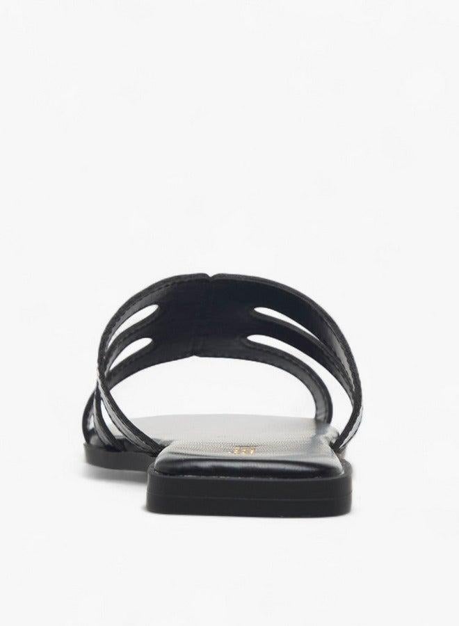 سيليست صنادل نسائية مسطحة سهلة الارتداء بتفاصيل مقصوصة وملمس مميز - Image 5