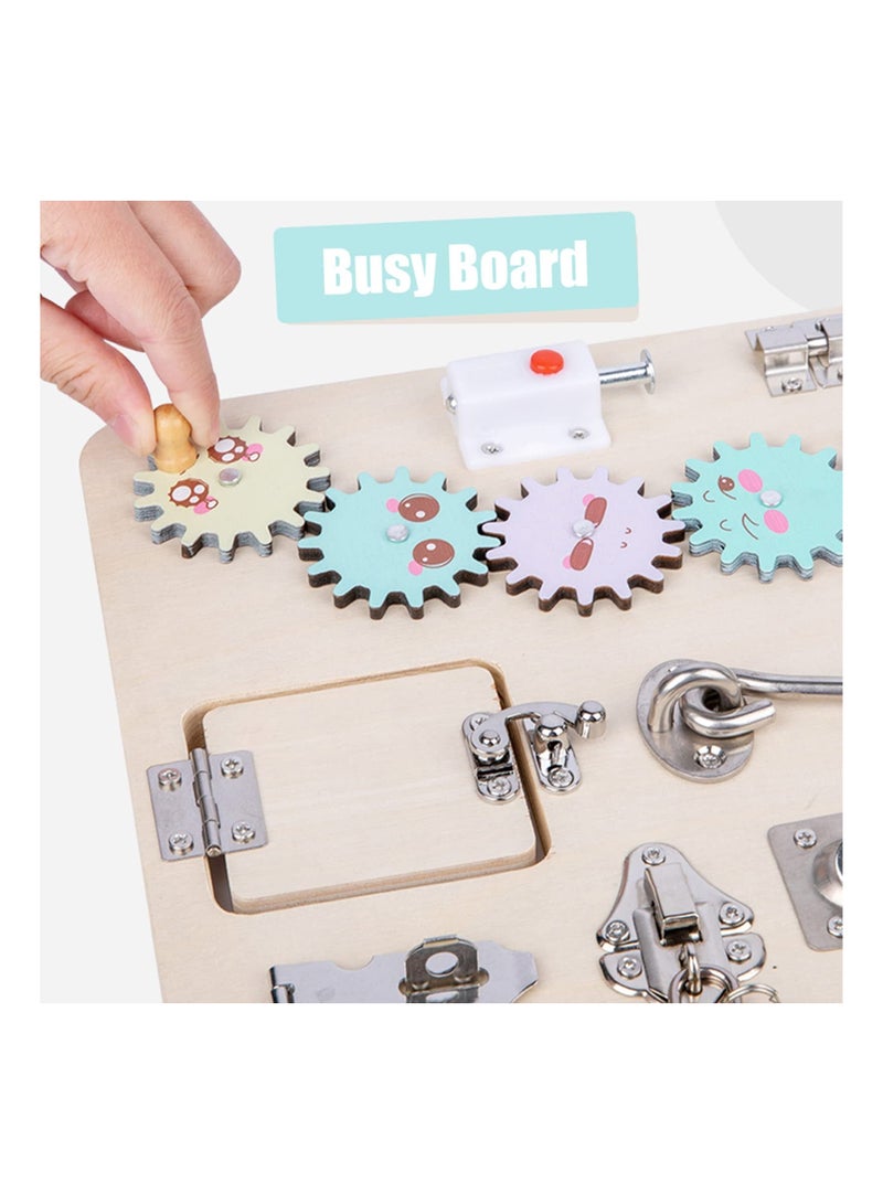 Y&D Toddler Busy Board, Wooden Montessori Board for Toddlers, Sensory Play Set, Educational Toys, Preschool Learning Activities Age 3 Year Old, of Choice Children with Autism - Image 2