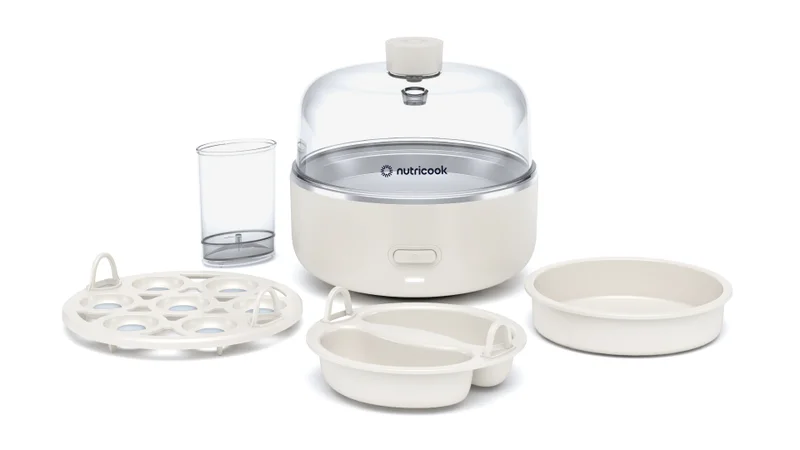 Nutricook Nutricook Eggi, 7 Egg Capacity Electric Egg Cooker for Boiled Eggs, Poached Eggs, Scrambled Eggs, or Omellette with Auto Shut-Off Features - EC207ME, Beige, 360 Watts, 2 Years limited Warranty