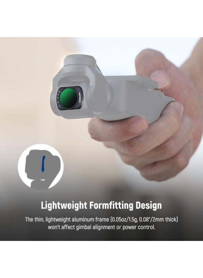 Neewer Magnetic Variable ND2-32&1/4 Black Diffusion&CPL Filter Set Compatible with DJI Osmo Pocket 3 Creator Combo Accessories, Neutral Density Polarizing Cinematic Effect Filters, 2 Screen Protectors - Image 3