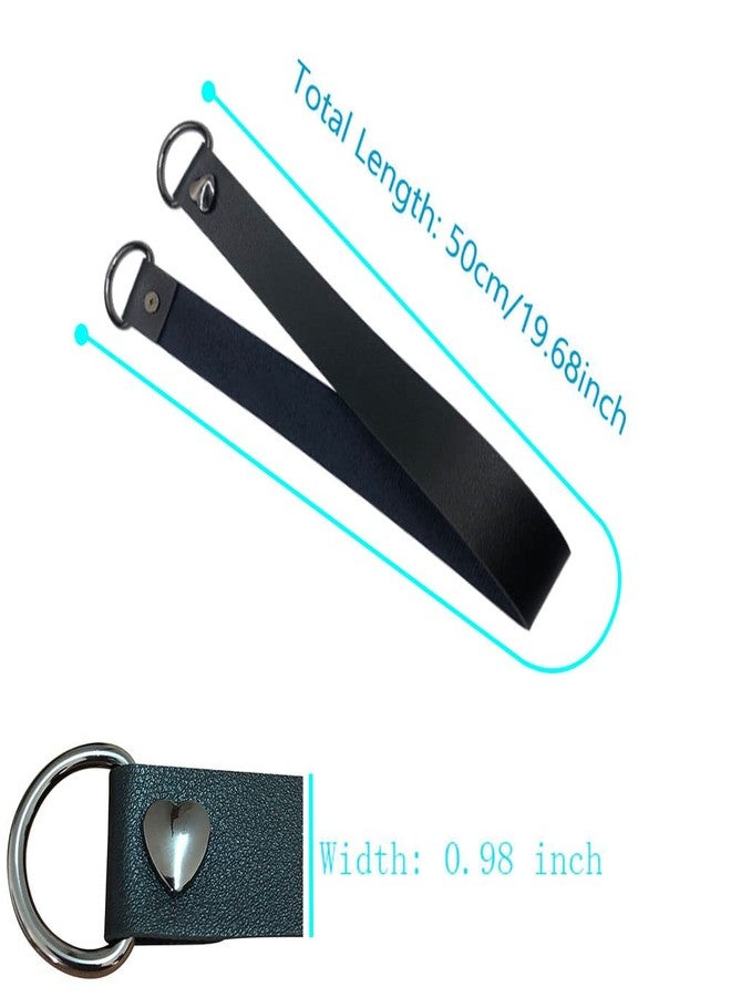 Sutfmwe Decorative Leather Curtain Tiebacks Rope, PU Leather Curtain Rod Holder Window Treatment Holdbacks Vintage Unique Design Style Decor Drapery Tie Backs Wall Mount with 4 Wall Hooks (Black,4) - Image 3