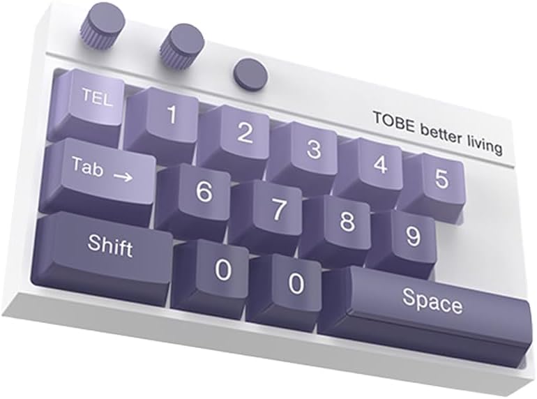 Temporary Car Parking Card Number Plate with Luminous Keyboard Design, Hidden Dashboard Phone Number Plate for Car Privacy and Decor, Mechanical Key Style Stress Relief Accessory (Purple) - Image 1