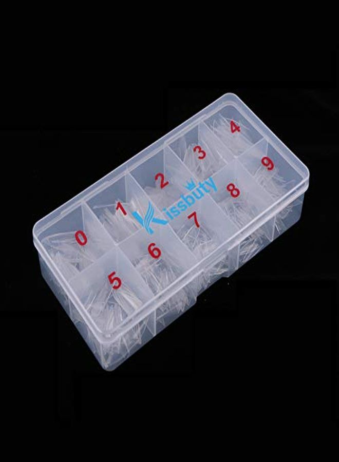 Kissbuty 500 Pcs Stiletto Nails Clear Color Sharp Ending False Acrylic Nail Art Tips 10 Sizes With Box Perfect Length For Nail Salons And Diy Nail Art At Home(Clear Stiletto Nails) - Image 3