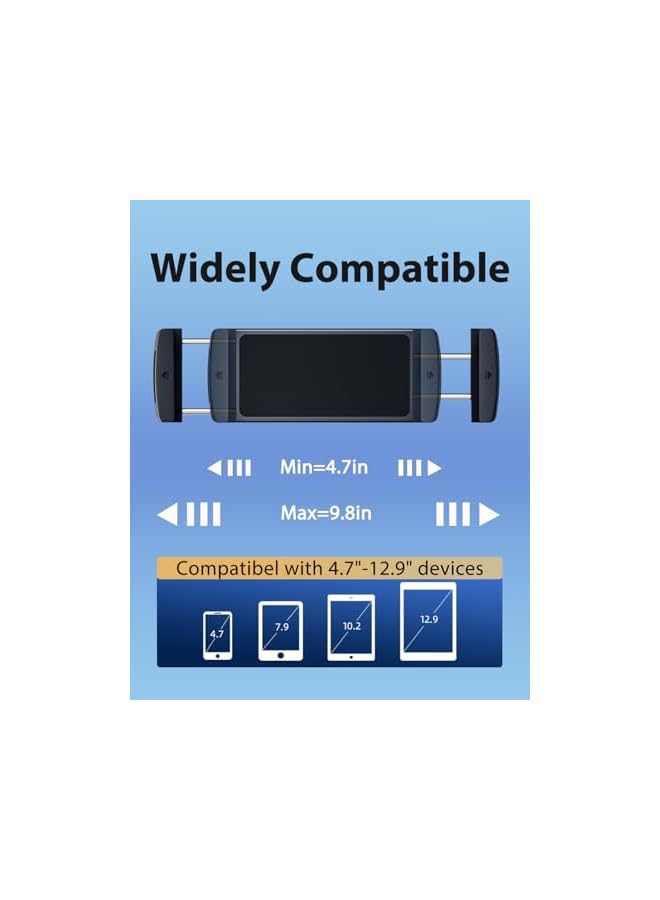 S-TOP Long Arm Car Phone Mount for Samsung Galaxy Z Fold 6 5 4 3 - Tablet Holder for Car Air Vent Handsfree, 360° Rotatable Fit for iPad Mini 6 iPad Pro iPad Air Pixel Fold and More 4-12.9" Device - Image 5