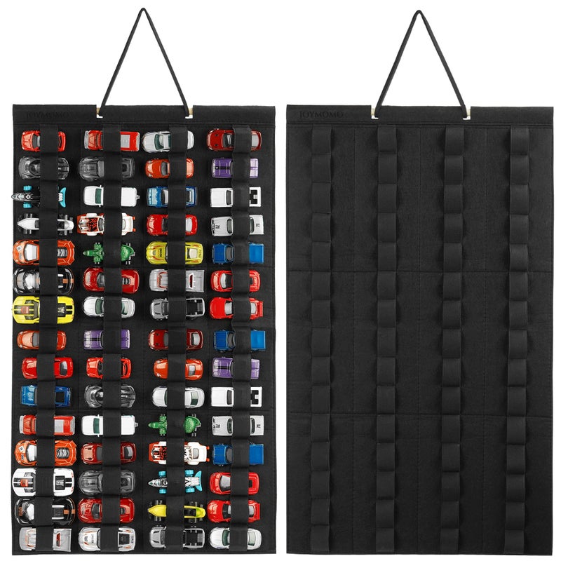 JOYMOMO Hanging Storage Organizer for Toy Cars Felt Display Case Hold Up 60 Toy Cars Without AccessoriesBlack - Image 1