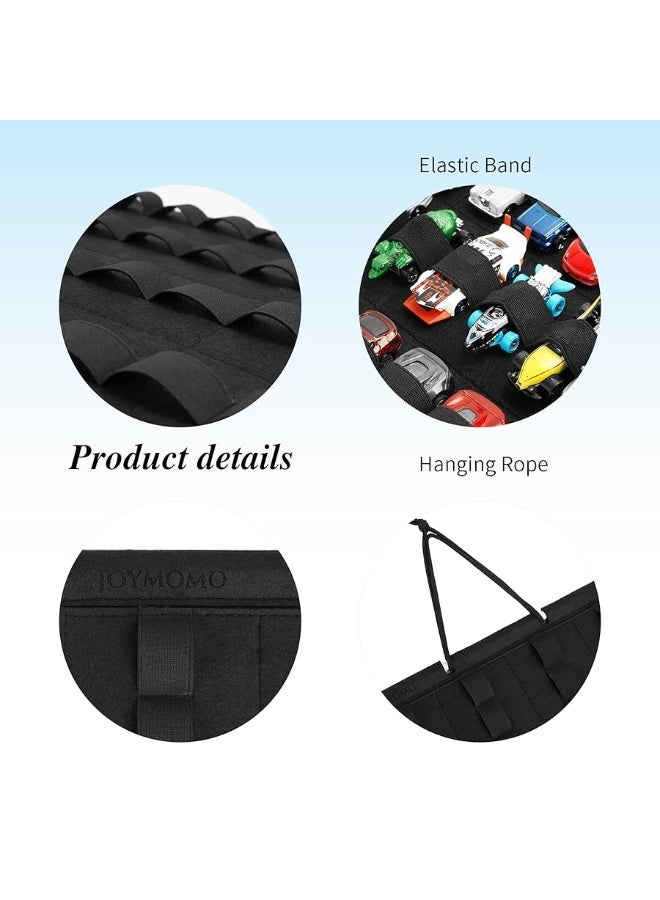 JOYMOMO Hanging Storage Organizer for Toy Cars Felt Display Case Hold Up 60 Toy Cars Without AccessoriesBlack - Image 2