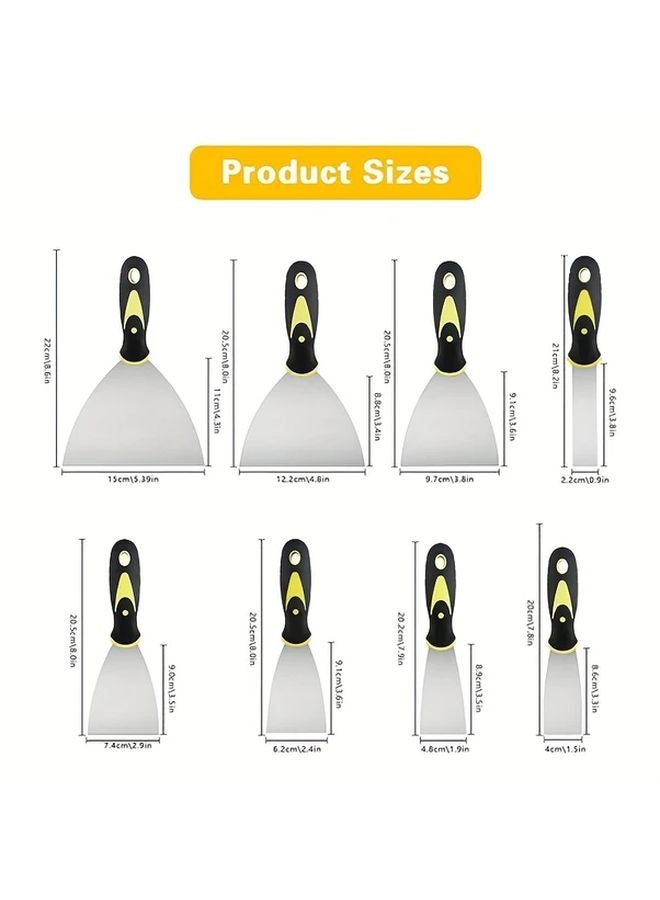 8pcs Stainless Steel Spatula Set Drywall Tool Putty Knife Scraper Palette - Image 4