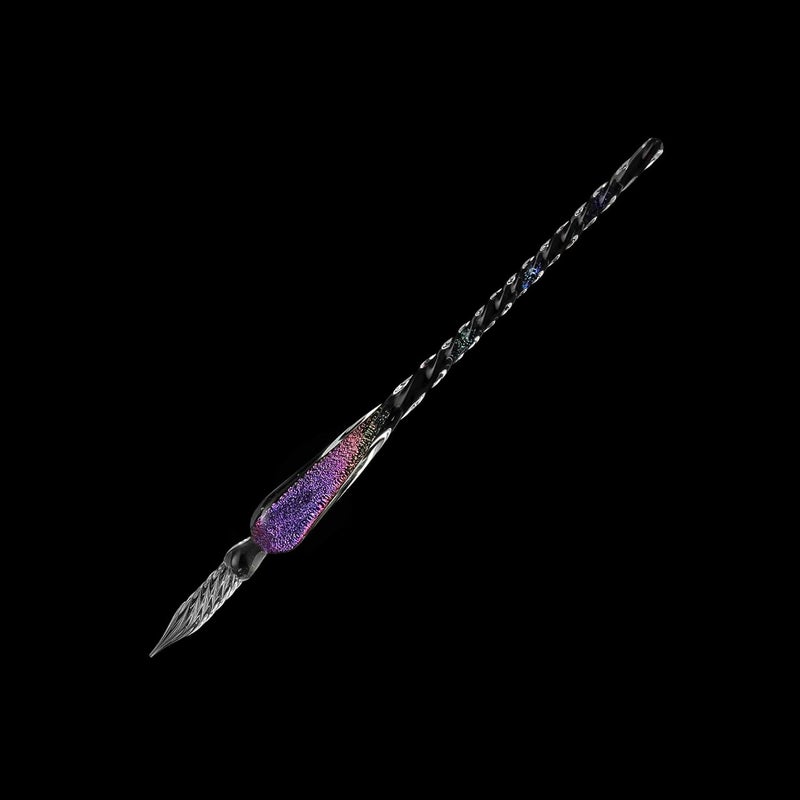molshine Handmade Glass Dip Pen Crystal Calligraphy Pen Signature Dipped Pen for Artist Women Men Teens,Writing Drawing Decoration Gifts (Purple) - Image 2