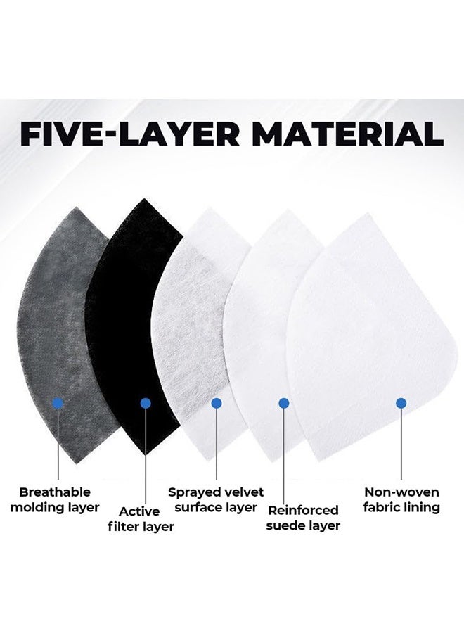 دبليو أف أف أو قسيمان من أقنعة الوجه المضادة للتلوث - قناع مضاد للرياح ومضاد للأشعة فوق البنفسجية للدراجات النارية مع نظارات قابلة للفصل، قناع بفيلتر الكربون النشط، حماية أثناء ركوب الدراجات - مثالي للركض والمشي وركوب الدراجات والأنشطة الخارجية (أسود نقي) - Image 2