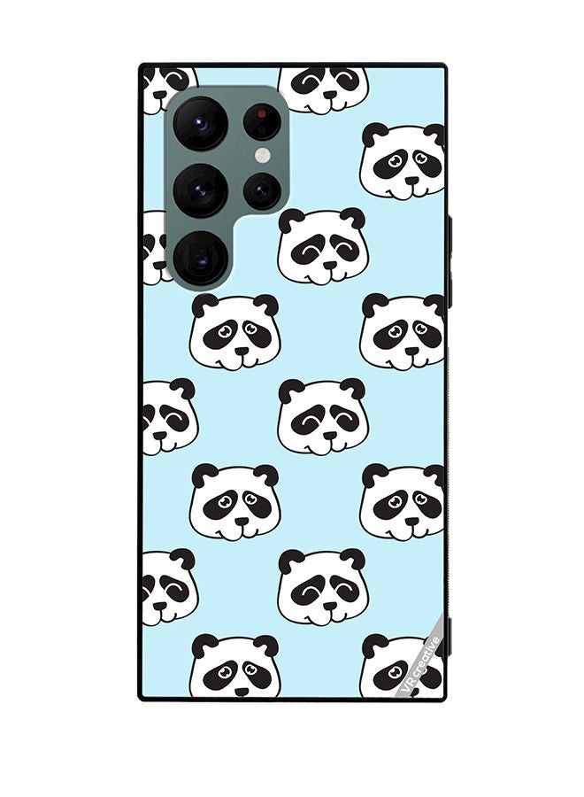 VR CREATIVE Protective Case Cover For Samsung Galaxy S22 Ultra 5G Funny Heads In Panda Style Design Multicolour - Image 1
