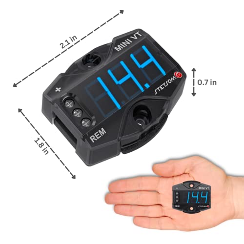Stetsom MiniVT Digital Display Mini Voltmeter High Accuracy Blue LED 7V~30V Automotive Car Motorcycle Battery Voltage Panel Meter Easy Connection Remote Power for Car Audio Systems - Image 3